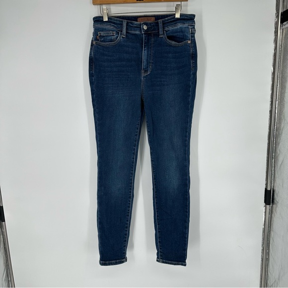 Judy Blue Dark Wash Thermal Skinny Fit Jeans Sz 11/30 - Picture 1 of 6